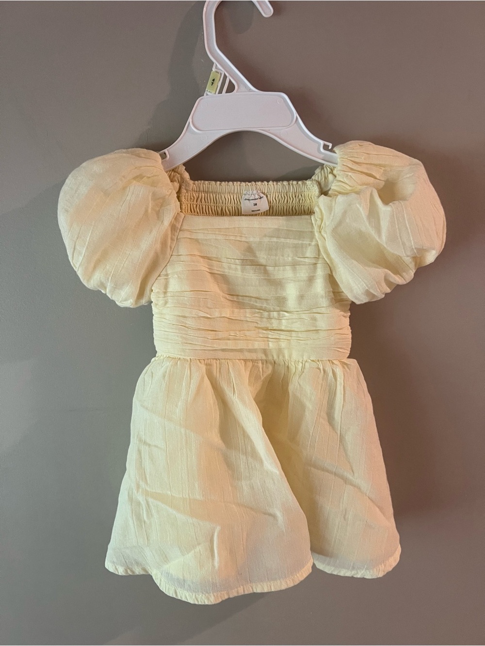 Abercrombie & Fitch Baby Pale Yellow Puff Sleeve Dress